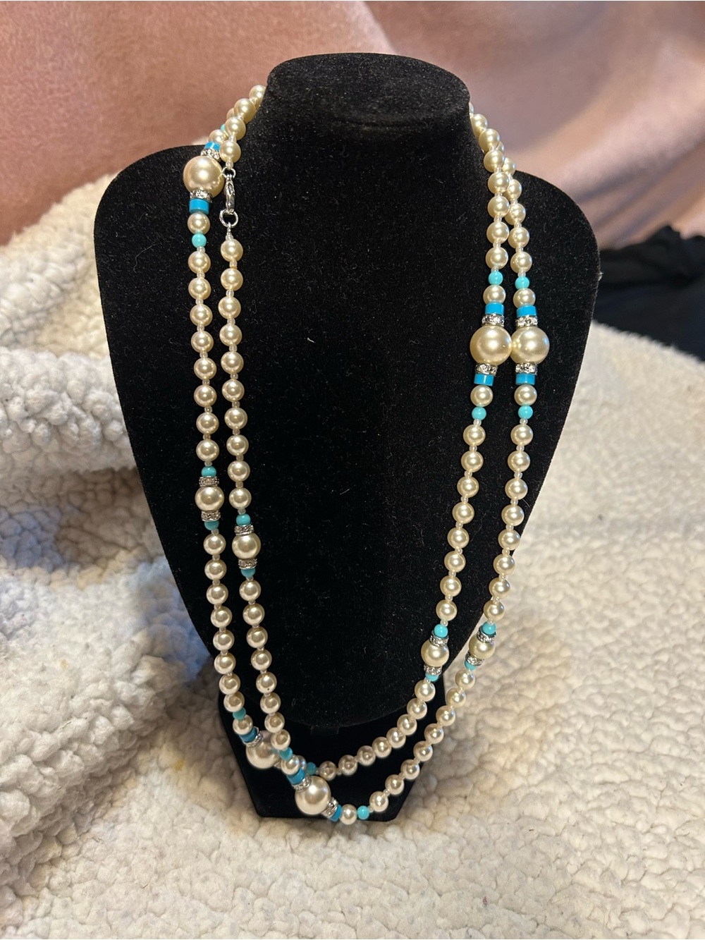 Pearl and Turquoise Multi-Strand Necklace - Women Jewelry